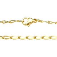 copper necklace chain, unfaded, gold plated, approx 2.5x6mm, 40cm length