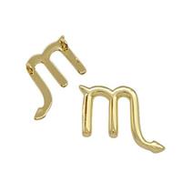 Copper Pendant Zodiac Signs Scorpio Gold Plated, approx 14-18mm