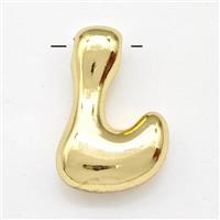 Copper Letter-L Pendant Gold Plated, approx 15-21mm