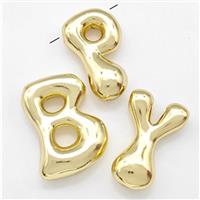 Copper Alphabet Pendant Gold Plated Mixed Letters, approx 15-21mm