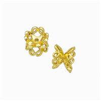Copper Beadcaps Double Gold Plated, approx 6.5mm