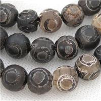 round Tibetan Agate Beads, eye, rough, approx 8mm dia