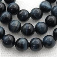 inkblue Tiger eye stone beads, round, approx 10mm dia
