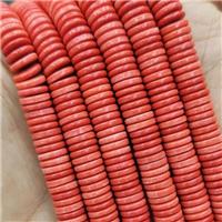 Orange Oxidative Agate Heishi Spacer Beads, approx 8mm