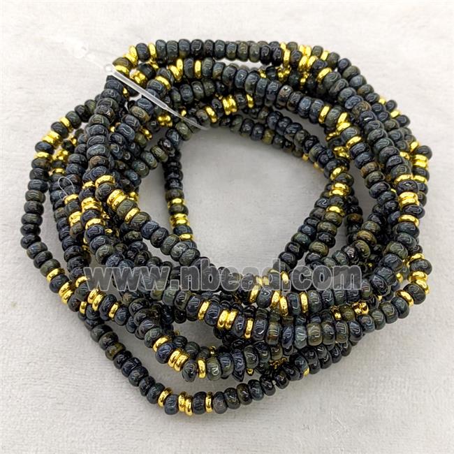 Natural Green Kambaba Jasper Bracelets Stretchy Rondelle