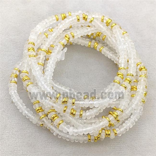Natural Clear Quartz Bracelets Stretchy Rondelle