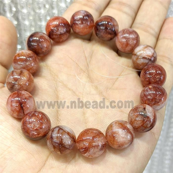 Natural Red Hematoid Quartz Bracelet Stretchy