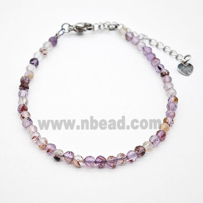 gemstone bracelet, faceted round