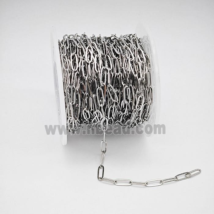 Copper Paperclip Chain Platinum Plated
