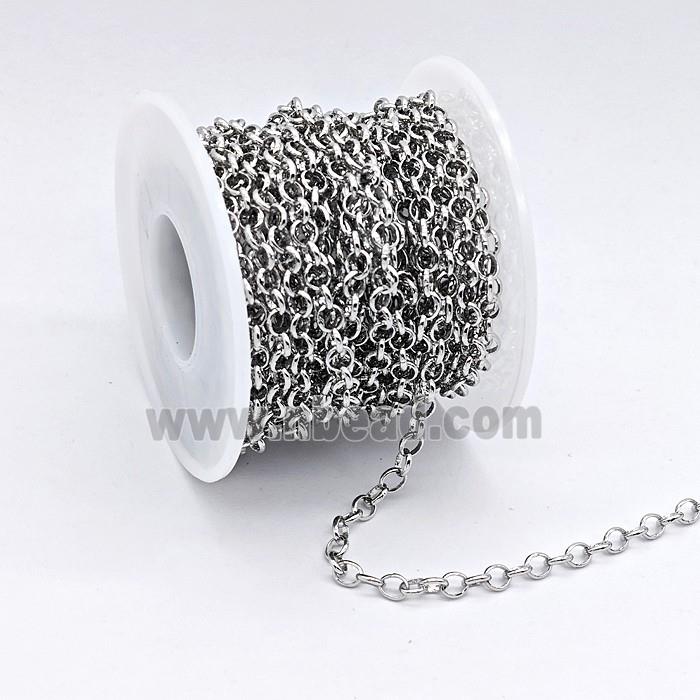 Copper Rolo Chain Platinum Plated