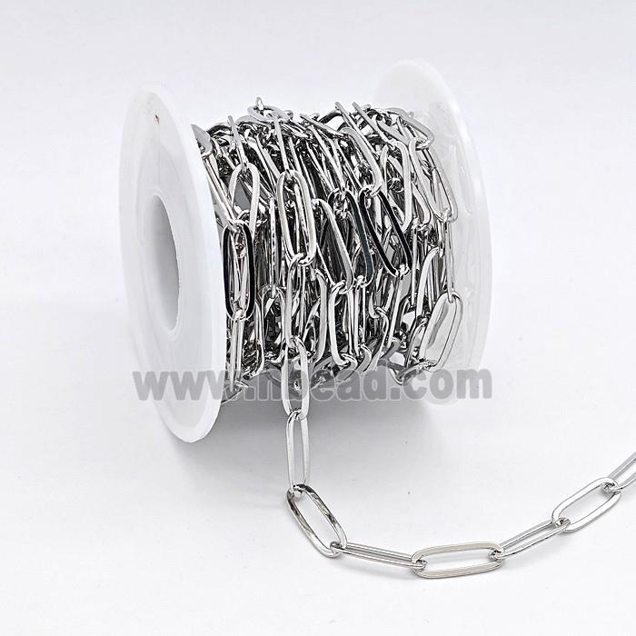 Copper Paperclip Chain Platinum Plated