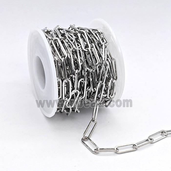 Copper Paperclip Chain Platinum Plated