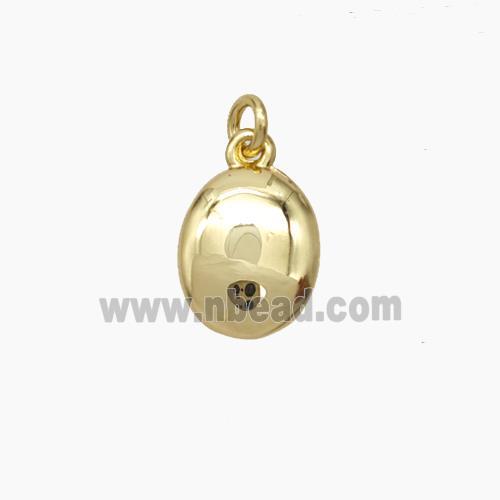 Copper Oval Pendant Gold Plated