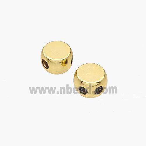 Copper Button Beads 2holes Gold Plated