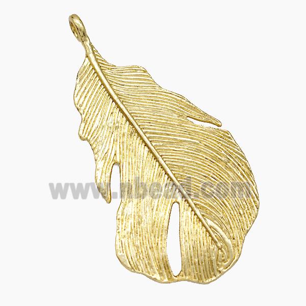 Copper Leaf Charms Pendant Gold Plated