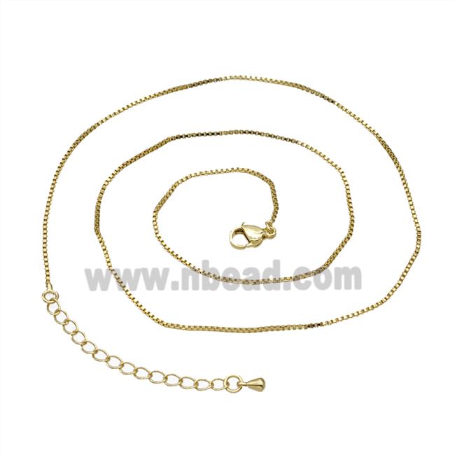 Copper Box Necklace Chain Gold Plated