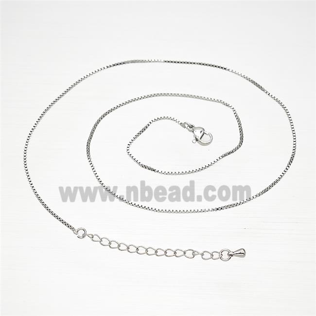 Copper Box Necklace Chain Platinum Plated