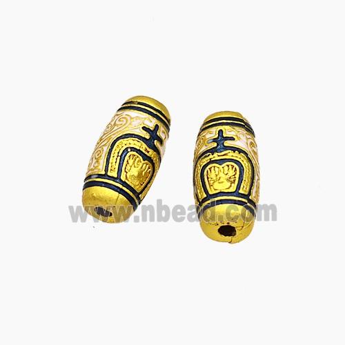 Copper Rice Beads Painted Gold Plated