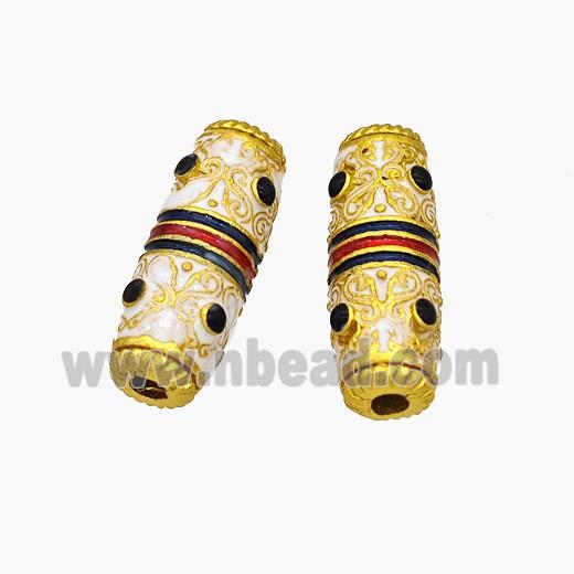 Copper Rice Beads Painted Gold Plated