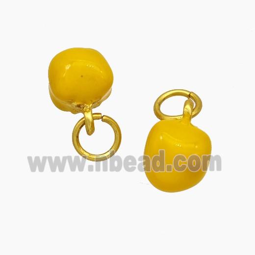 Copper Tomato Pendant Yellow Enamel Gold Plated