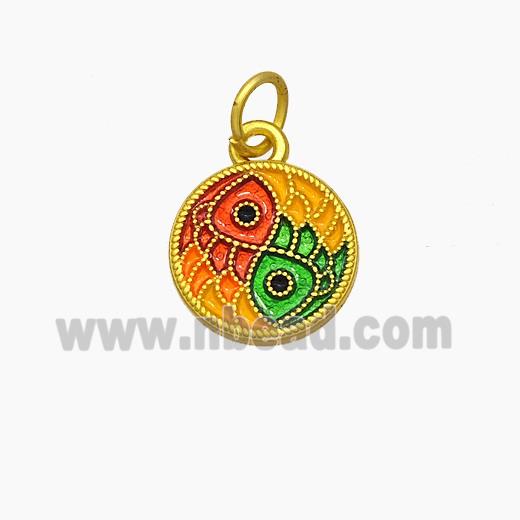 Copper Fish Pendant Painted Gold Plated