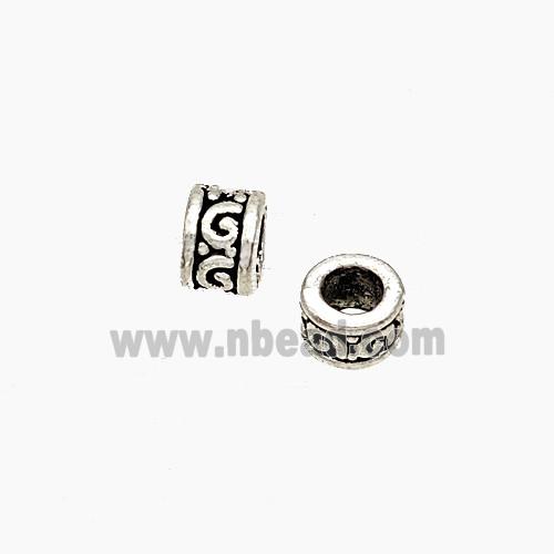 Tibetan Style Alloy Heishi Spacer Beads Large Hole Antique Silver
