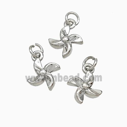 Windmill Charms Copper Pendant Platinum Plated