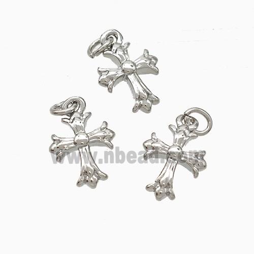 Copper Cross Pendant Platinum Plated