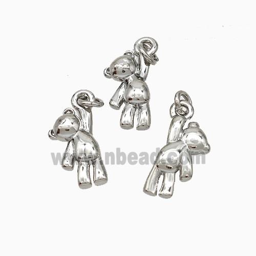 Copper Bear Pendant Platinum Plated