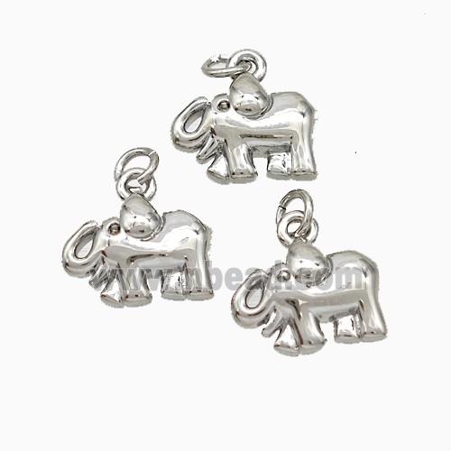 Copper Elephant Pendant Platinum Plated