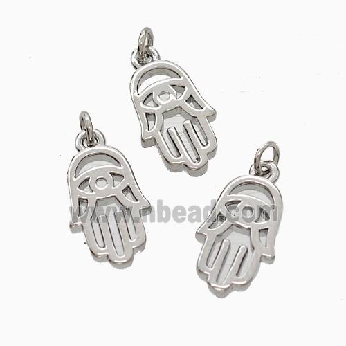 Copper Hamsahand Pendant Platinum Plated