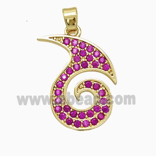 Copper Totem Symbols Pendant Pave Zirconia Gold Plated