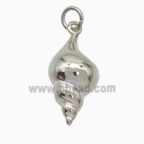 Copper Nautilus Shell Pendant Platinum Plated