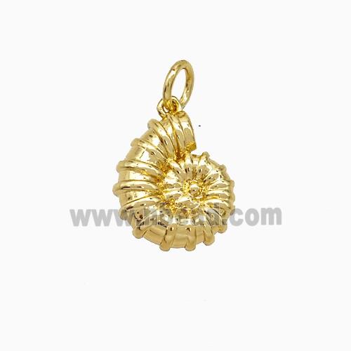 Copper Spiral Shell Pendant Gold Plated