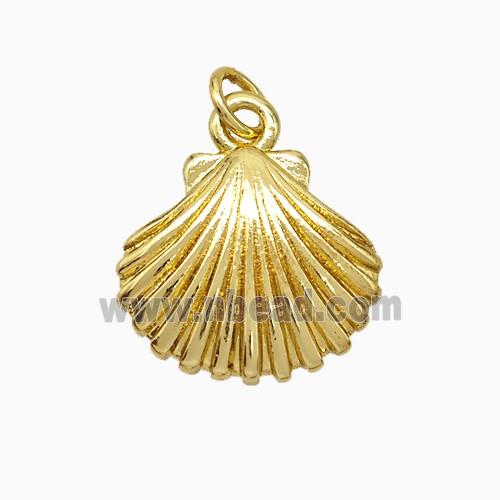 Copper Scallop Shell Pendant Gold Plated