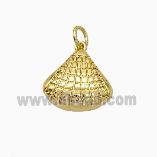 Copper Scallop Shell Pendant Gold Plated