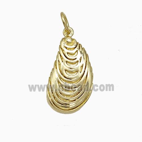 Copper Scallop Shell Pendant Gold Plated