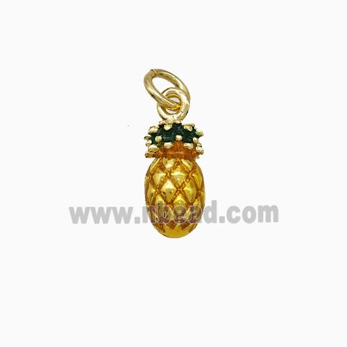 Copper Pineapple Pendant Painted Gold Plated