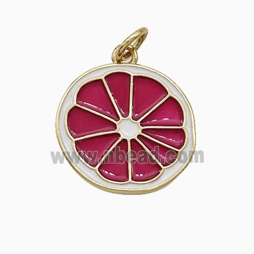 Copper Lemon Sliced Pendant Painted Gold Plated