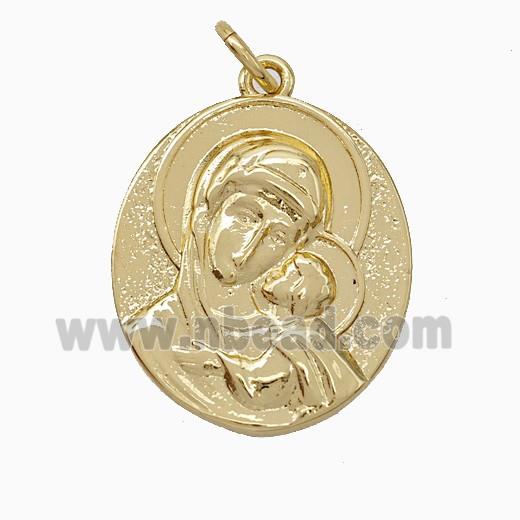 Copper Mother Pendant Love Baby Gold Plated