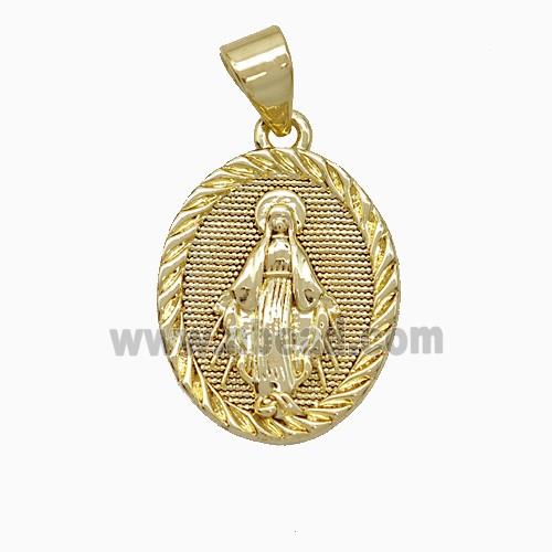 Copper Virgin Mary Pendant Gold Plated
