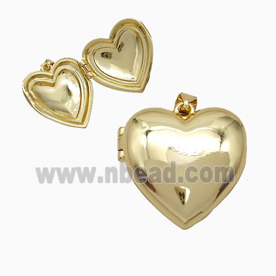 Copper Heart Locket Pendant 18K Gold Plated