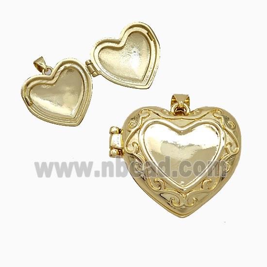 Copper Heart Locket Pendant 18K Gold Plated