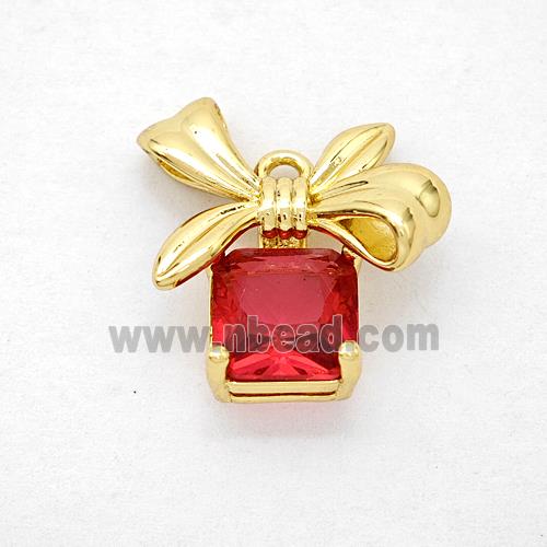 Christmas Gifts Copper Pendant Pave Crystal Glass Gold Plated