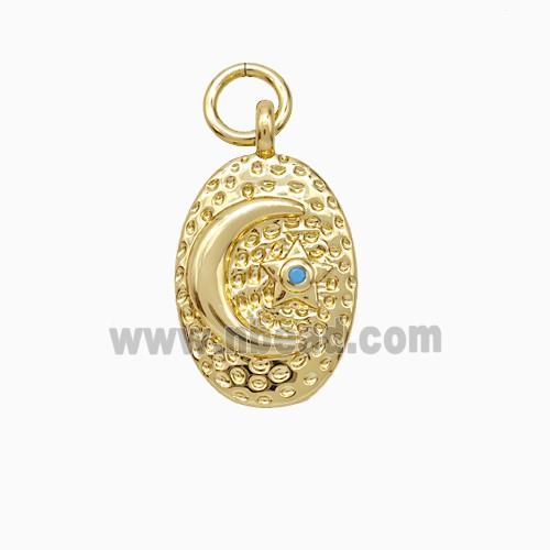 Copper Moom Star Pendant Hammered Gold Plated