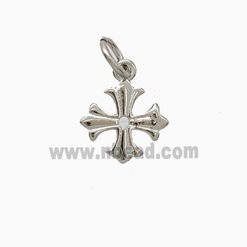 Copper Cross Pendant Platinum Plated
