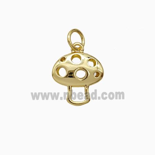 Copper Mushroom Pendant Gold Plated