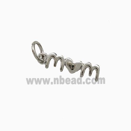 Copper Mom Pendant Heart Platinum Plated