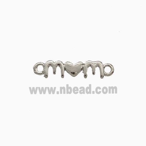 Copper Mom Connector Heart Platinum Plated
