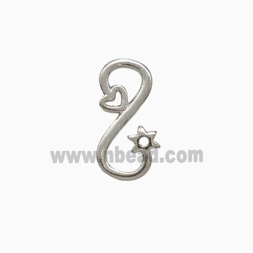 Copper Infinity Connector Heart Flower Platinum Plated